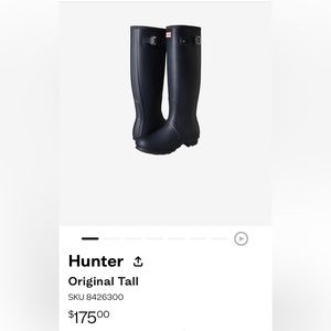 Hunter boots with box, never worn
